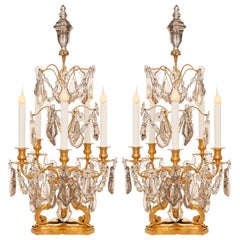 Pair Of French 19th Century Louis XVI St. Ormolu And Baccarat Crystal Lamps