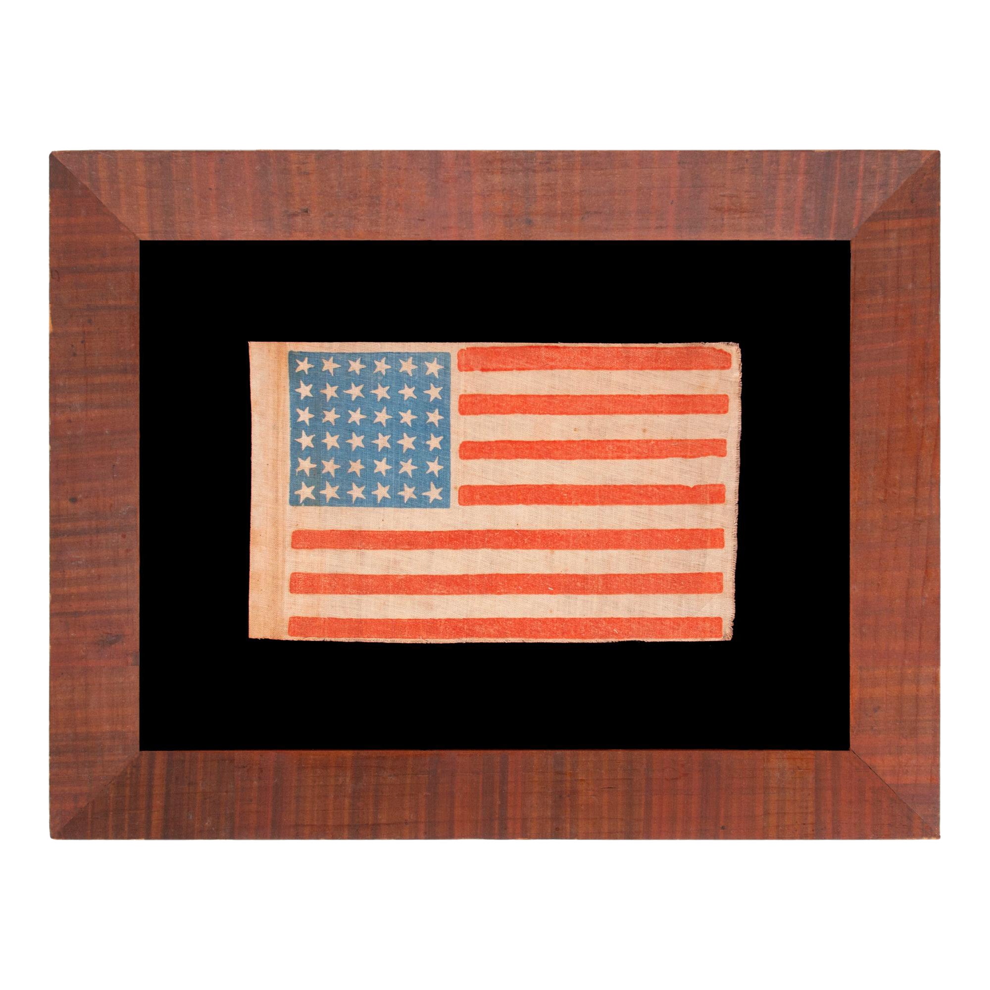 36 Star Antique American Parade Flag, with Canted Stars, ca 1864-1867