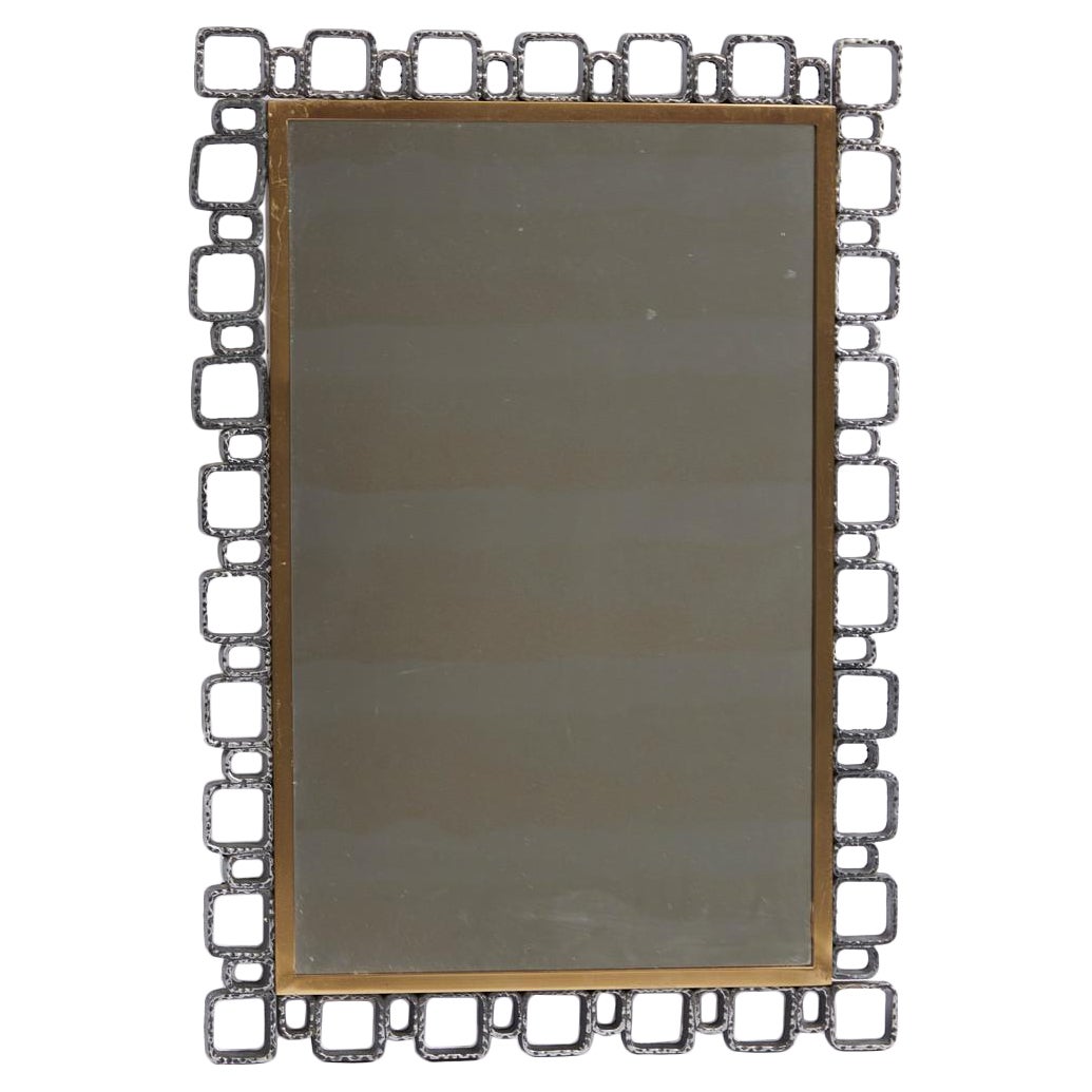 Hillebrand Mid-Century Brutalist Wall Mirror, Germany 1960's For Sale