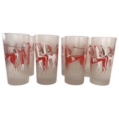  Set of 8 Used Libbey Highball Glasses in the Longchamp Pattern 