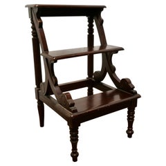 Used Very Attractive Edwardian Style Library Steps   This is a sturdy solid piece  