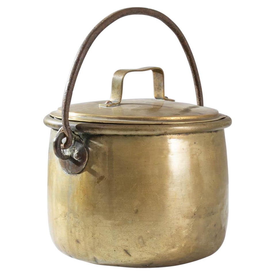 Antique Belgian French Cauldron with Lid