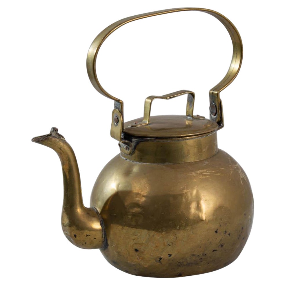 19th Century French Brass Kettle For Sale at 1stDibs