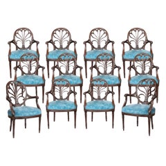 Used Set of Twelve 19th Century English Neo-Classical Mahogany Dining Chairs