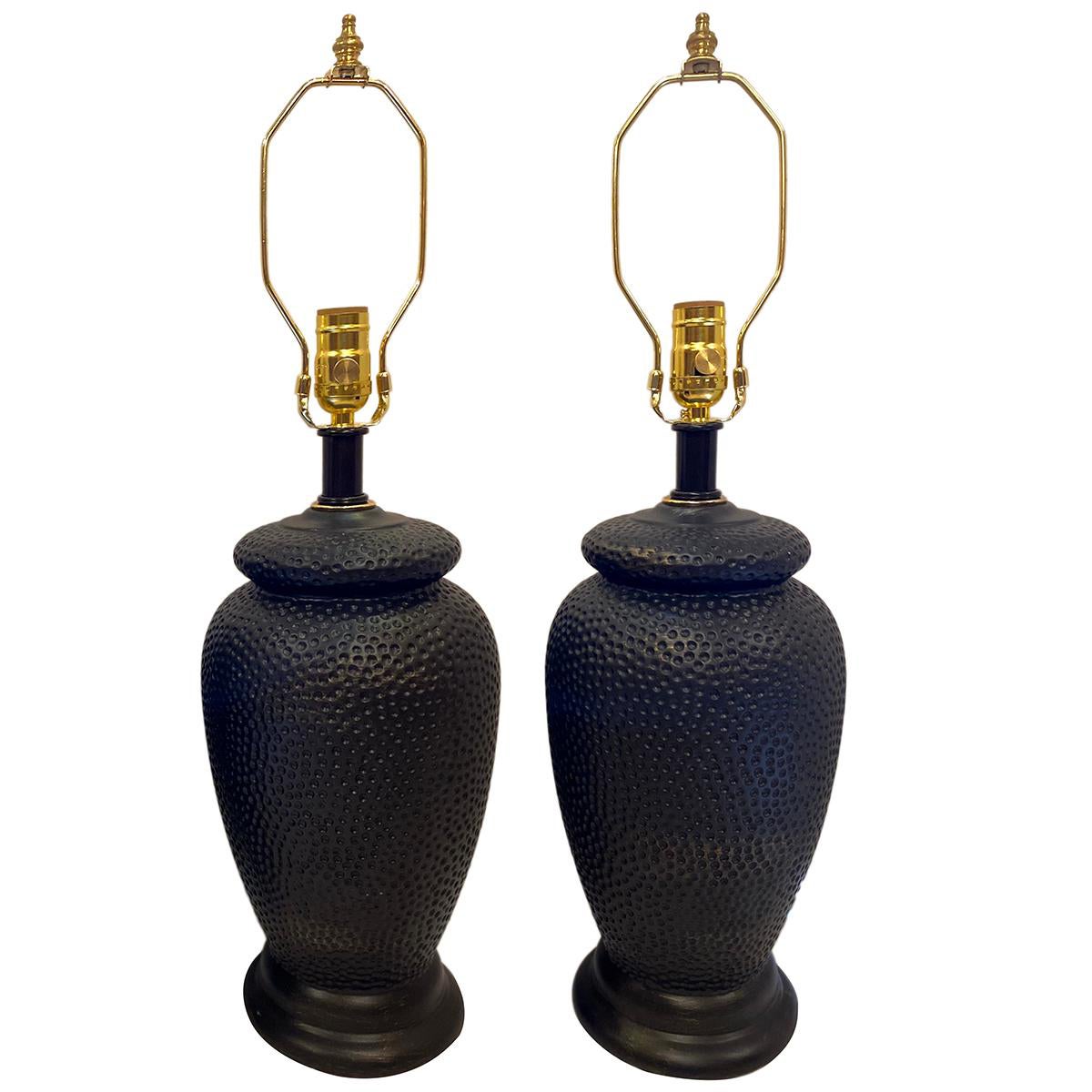 Paire de lampes de table en céramique en vente