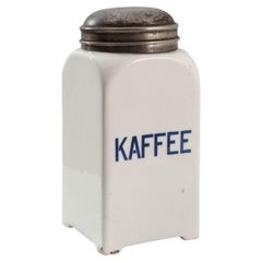 Porcelain Coffee Canister with Metal Lid