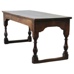 Solid Oak Table, circa 19th Century, Rustic Style, Prep or Dining Table
