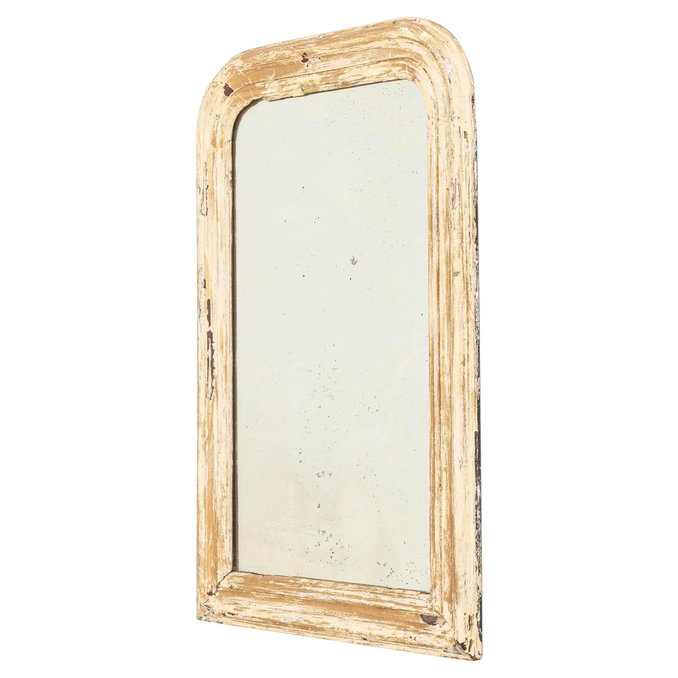 19th Century Louis Phillipe French White Patinated Mirror For Sale
