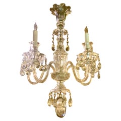 Antique English all crystal chandelier, 19 th century