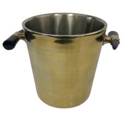 Vintage Mid Century Ice Bucket with Faux Horn Handles