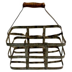 Antique Late 19th-Early 20th Century French Wine Bottle Carrier
