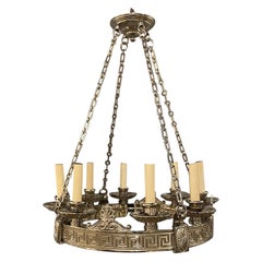 1900's Caldwell 8 Lights Chandelier with Greek key 