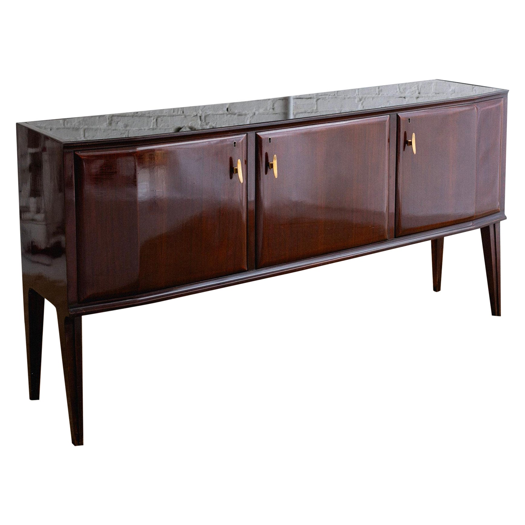 Vittorio Dassi Attributed Italian Lacquered Credenza For Sale