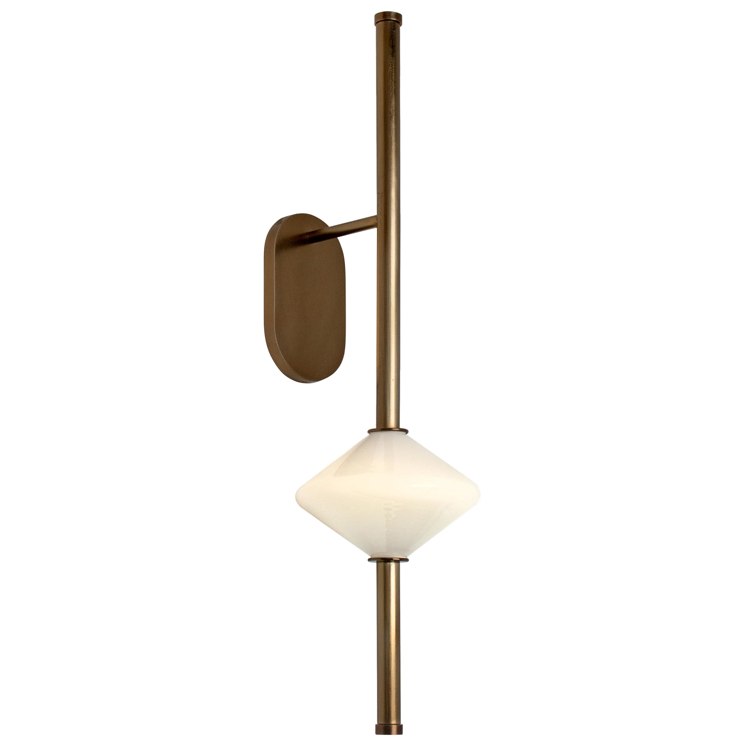 Gem1 Wall Sconce - Fixed Arm With Pill Shaped Backplate
