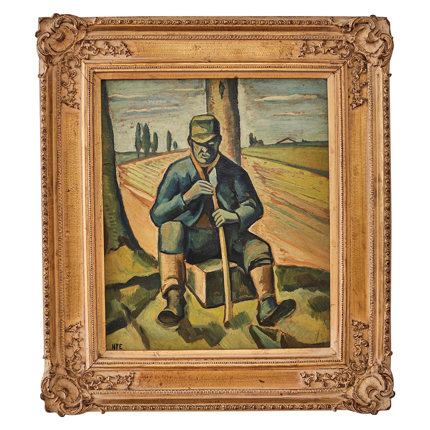 Farming Resting by Edgar Hewitt Nye For Sale