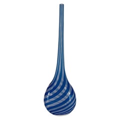 Dino Martens - Vase en verre de Murano bleu et blanc, circa 1950