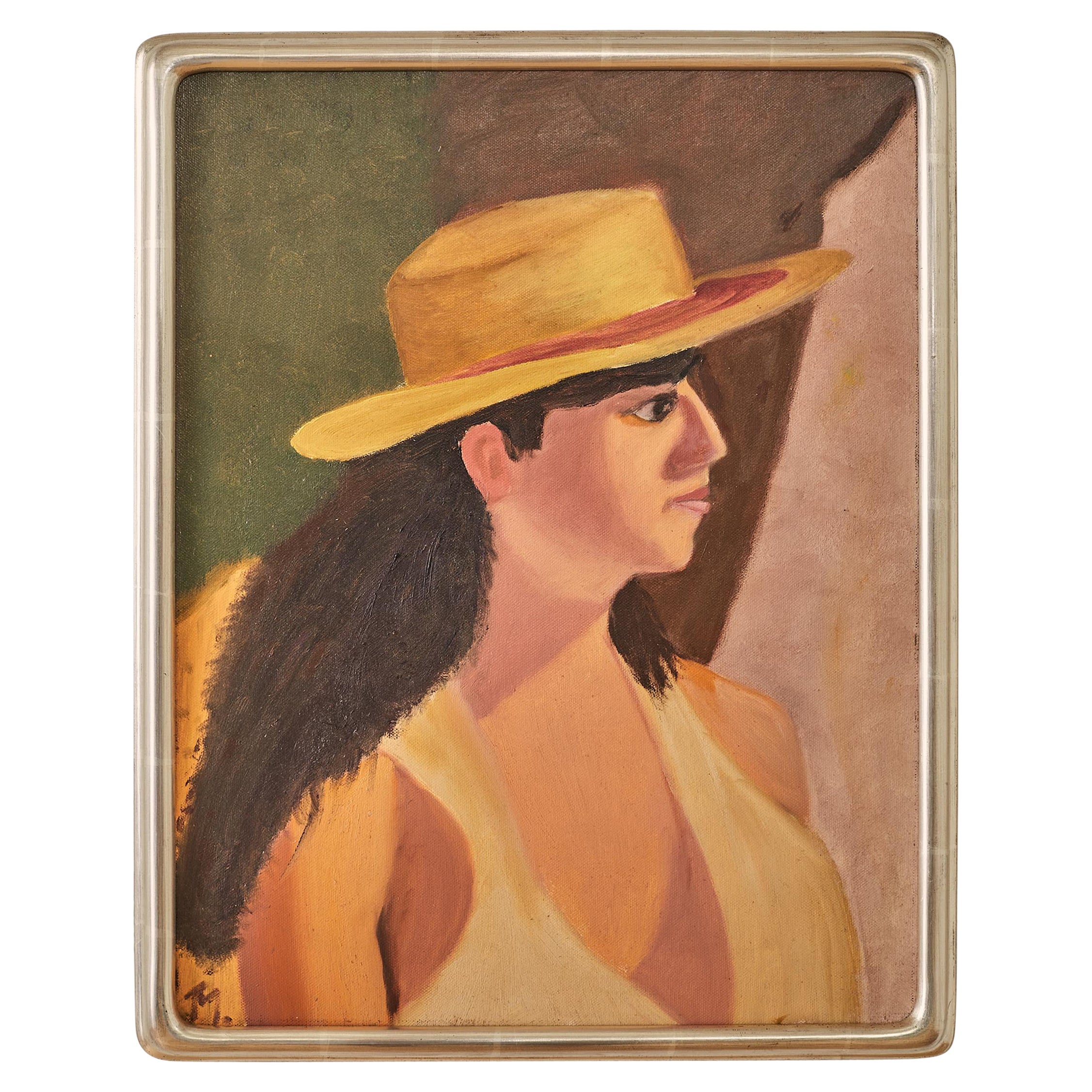 Woman in the Summer Portrait on Canvas For Sale