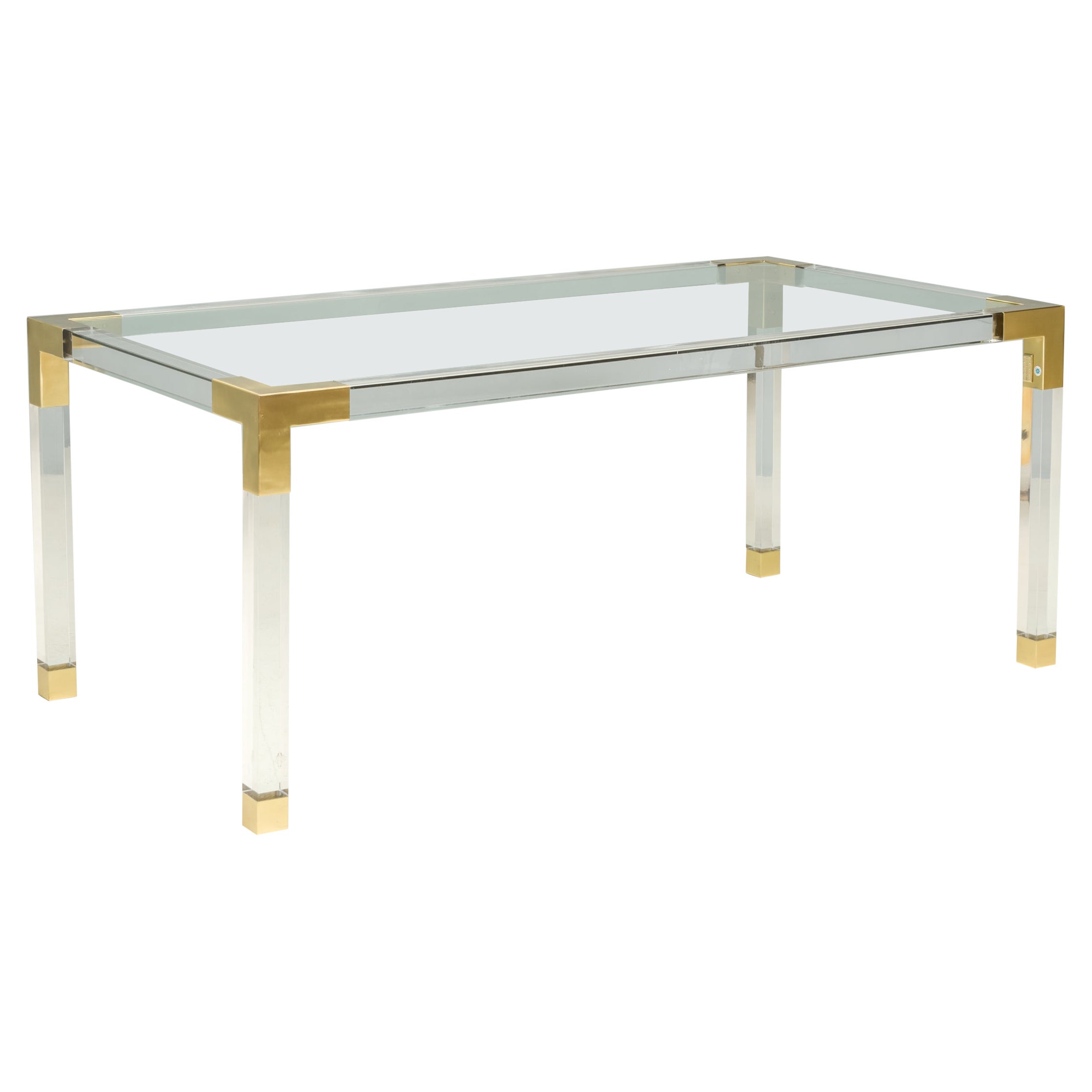Jonathan Adler Jacques Acrylic And Brass Dining Table
