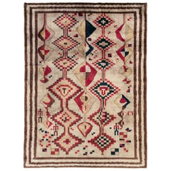 Handgefertigter türkischer Stammes-Akzent-Teppich aus der Mitte des 20. Jahrhunderts