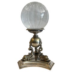 Antique 19TH Century " Crystal Ball "  On Stand