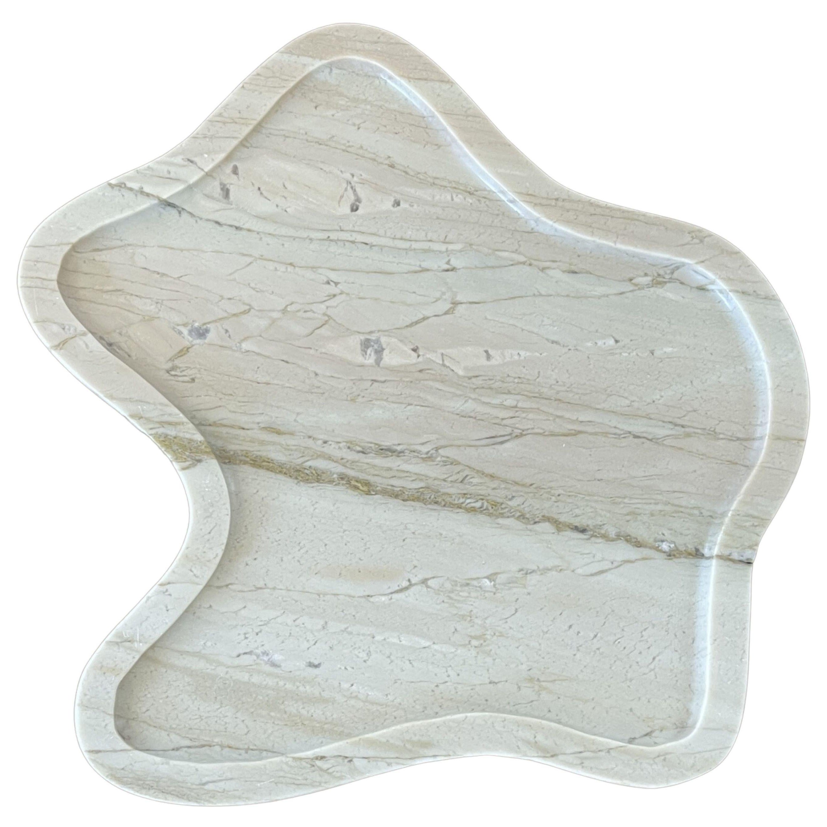 Flo Tray: Organic-shaped Tray in Matcha by Anastasio Home