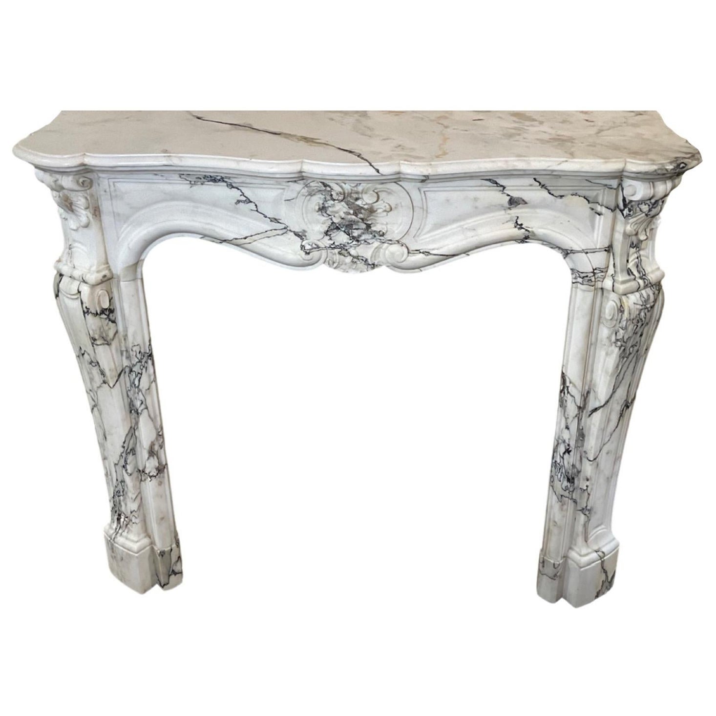 French White Marble Mantel For Sale