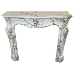 Antique French White Marble Mantel