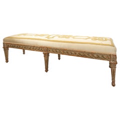 Antique Italian Neoclassical-Style Painted Wood Bench