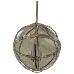 Lights sphères françaises en métal argenté des années 1940