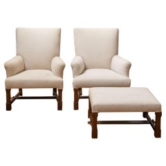 French Lounge Chairs + Tabouret 