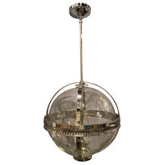 1930s French Nickel Plated Light Fixture