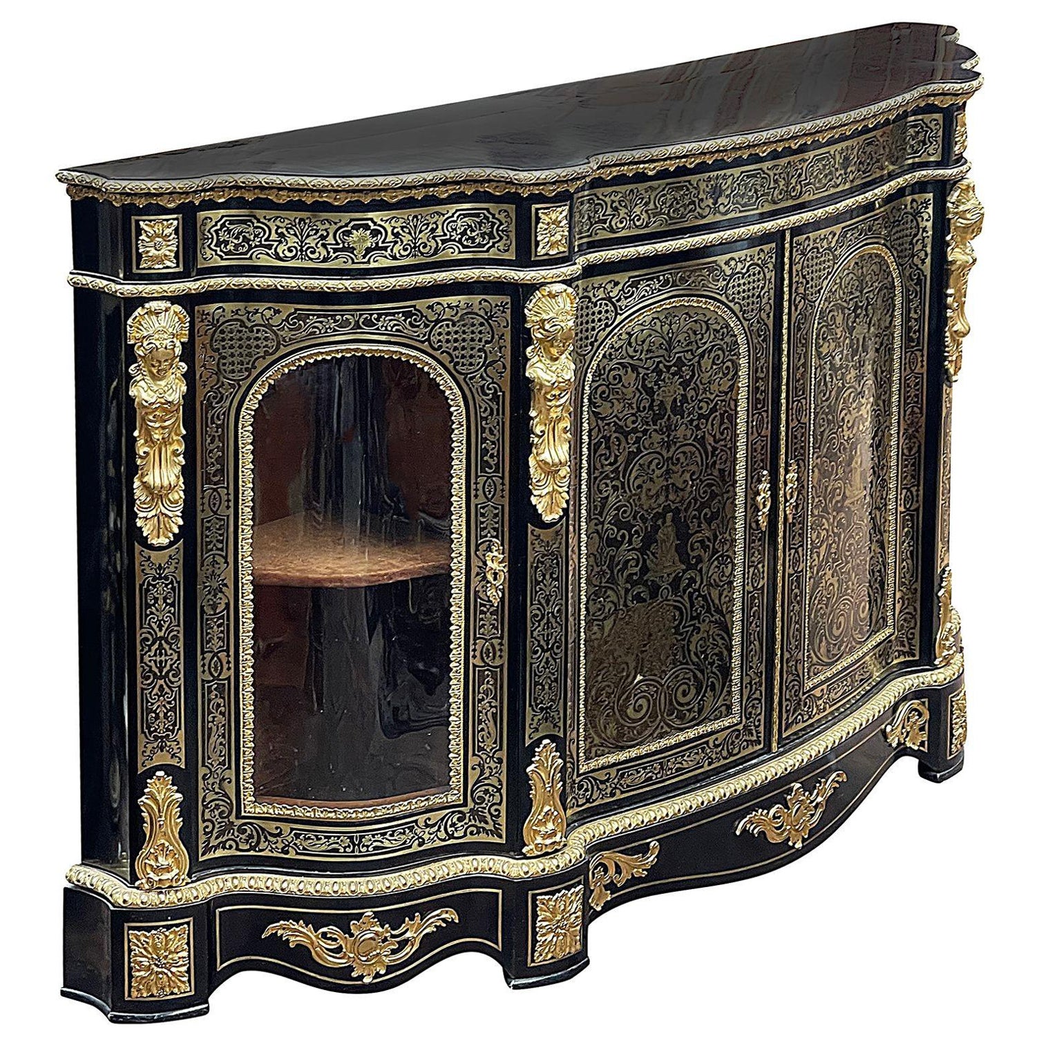 19th Century French Boulle Credenza. For Sale