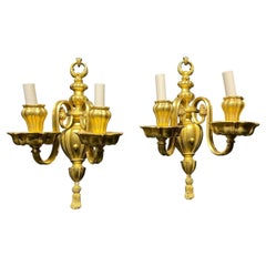 Antique 1920s Caldwell Gilt Bronze Sconces