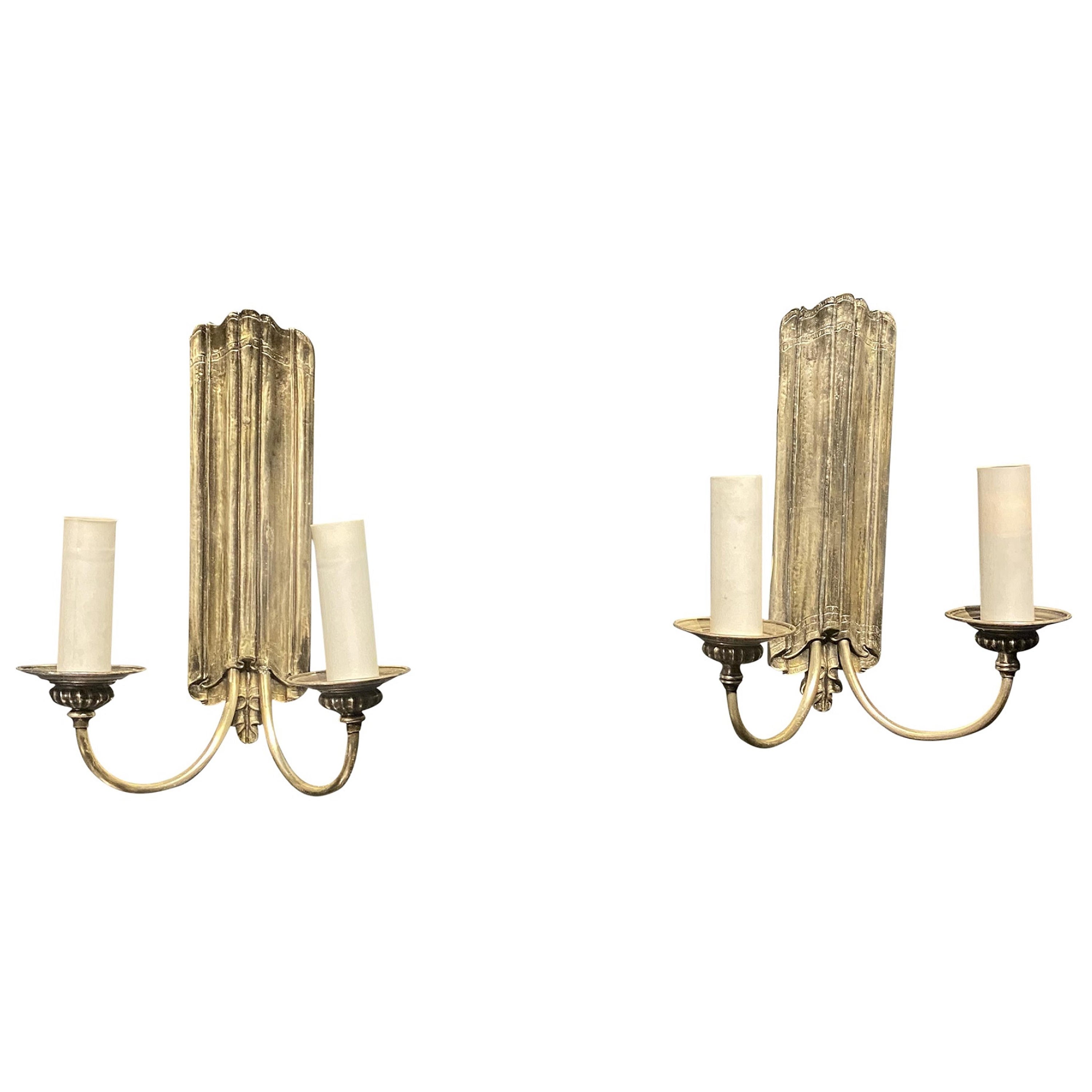 1920s Silver Plated Caldwell Sconces For Sale