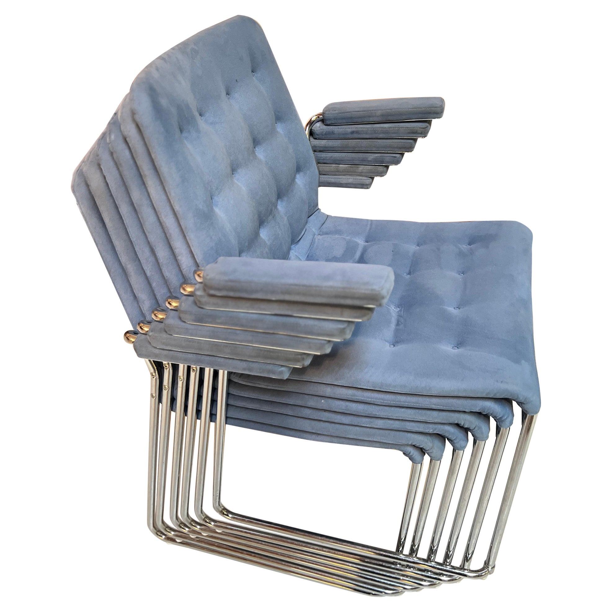 Set of 6 "mio" stackable chairs by bruno mathsson for DUX circa 2003