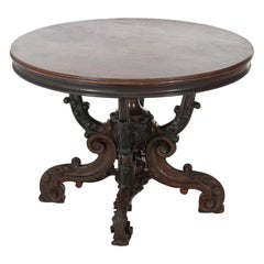 Antique Renaissance Revival Belter School Carved Rosewood Center Table C1880