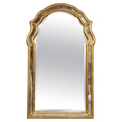Vintage Large French Arch-Top Gilt Wall Mirror (H 45 1/2 x W 27 1/2)