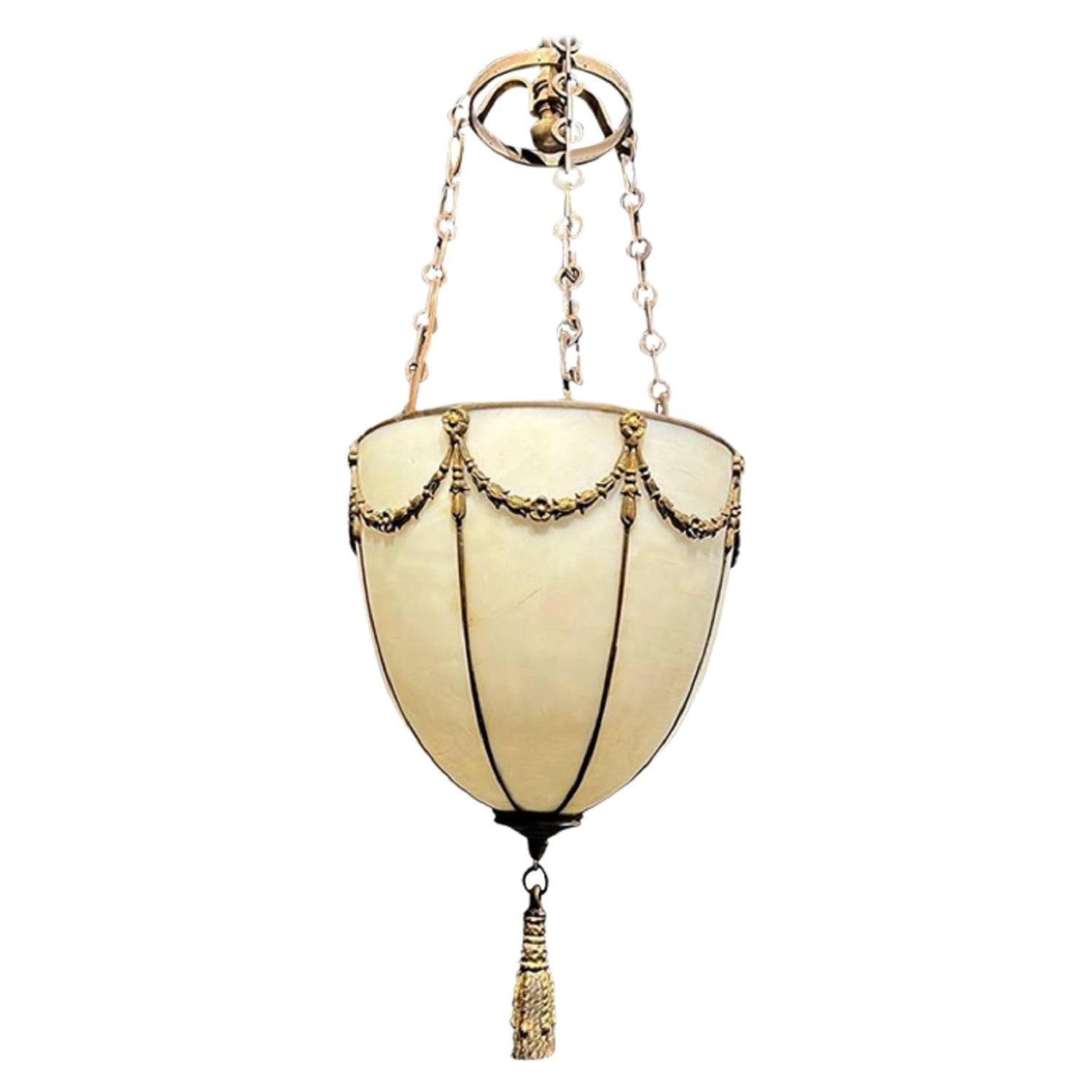 1920's Caldwell Leaded Glass Lantern For Sale