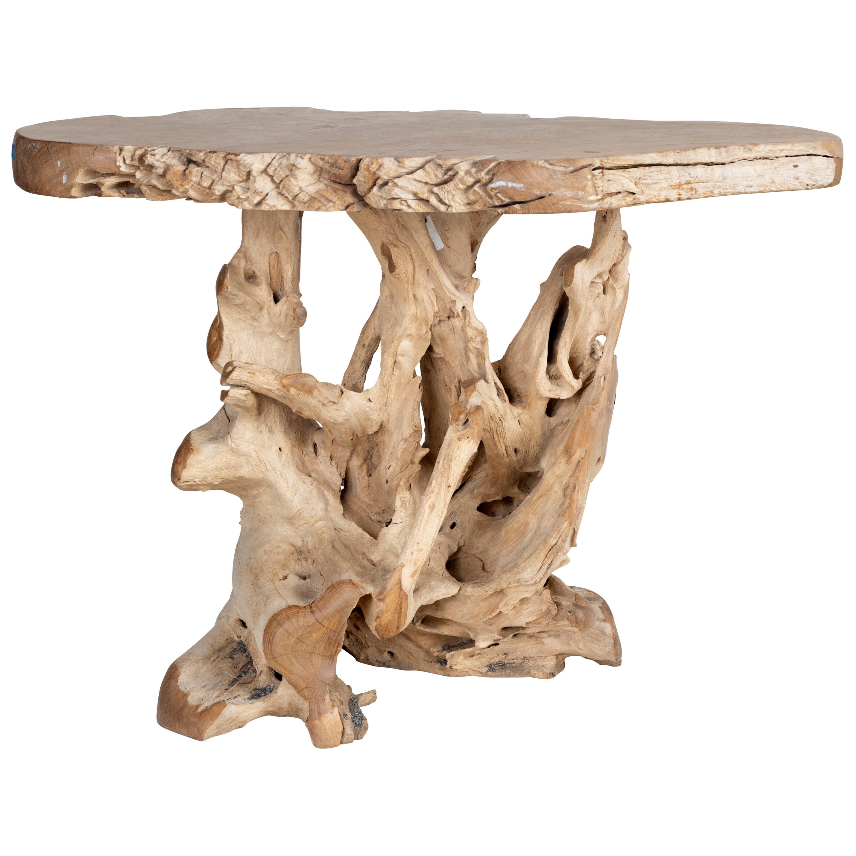 Table centrale en teck de forme organique