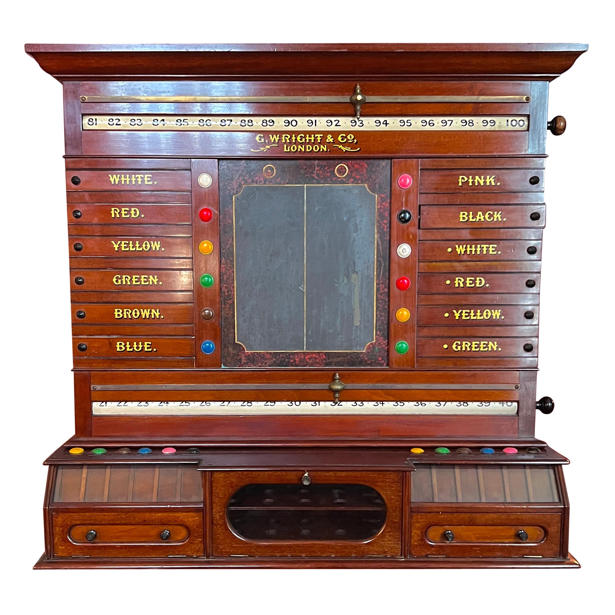 Antique English Mahogany Decorative "Snooker" Board. For Sale