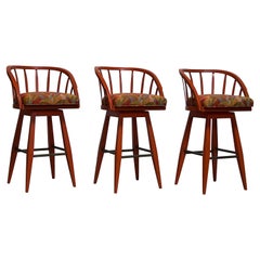 Vintage Set of Three Barstools by Edward Wormley for Dunbar