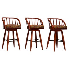 Vintage Set of Three Barstools by Edward Wormley for Dunbar 