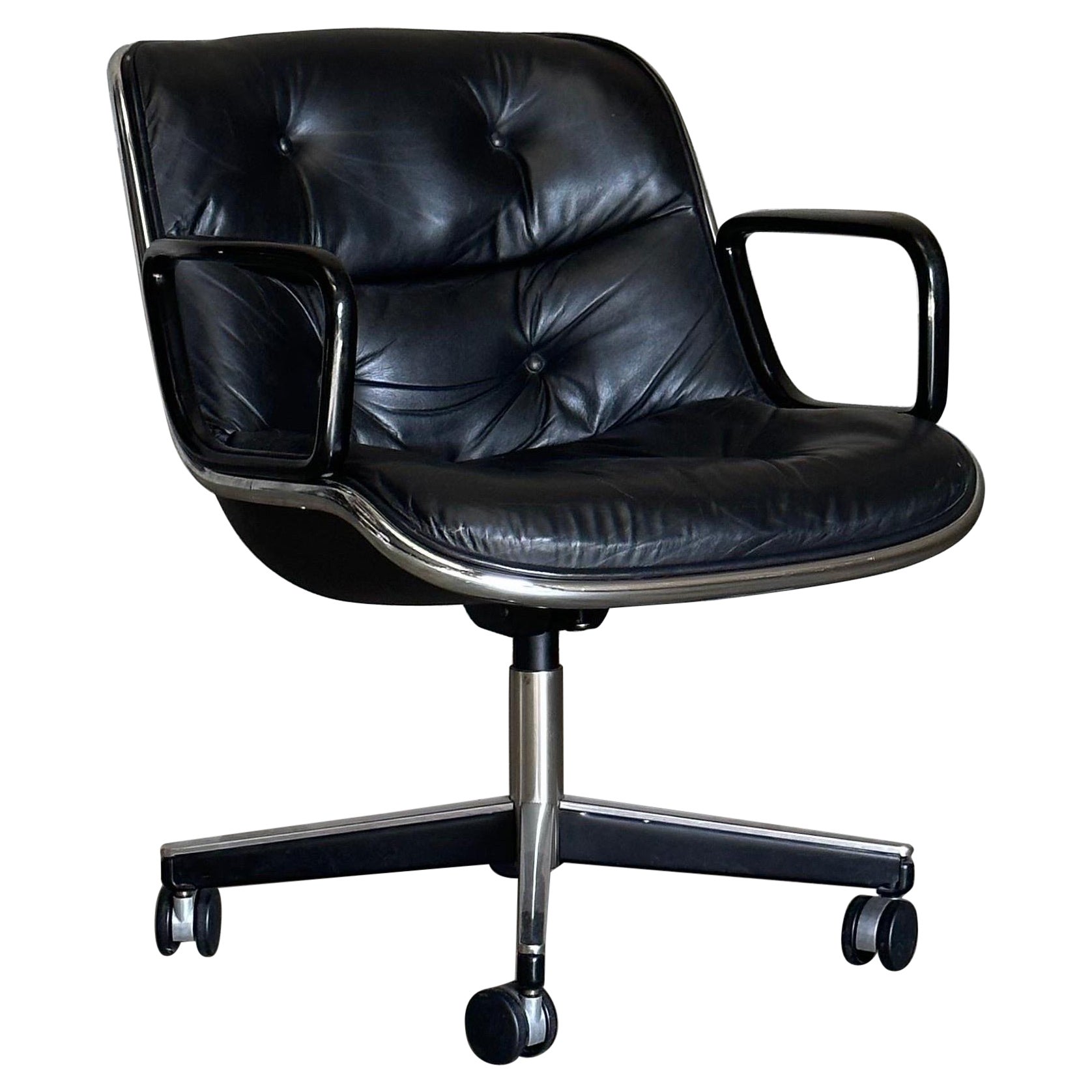 1970s Charles Pollock for Knoll Office Desk Chair For Sale at 1stDibs