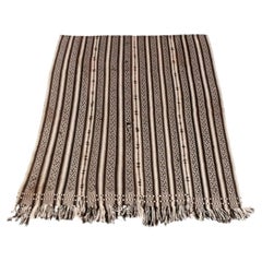 Vintage Moroccan Flatweave Wool Rug 69" x 55" Beautiful Striped Pattern 