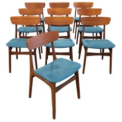 Vintage Danish Mid Century 10 Schoning Elgaard Teak Chairs - 072337