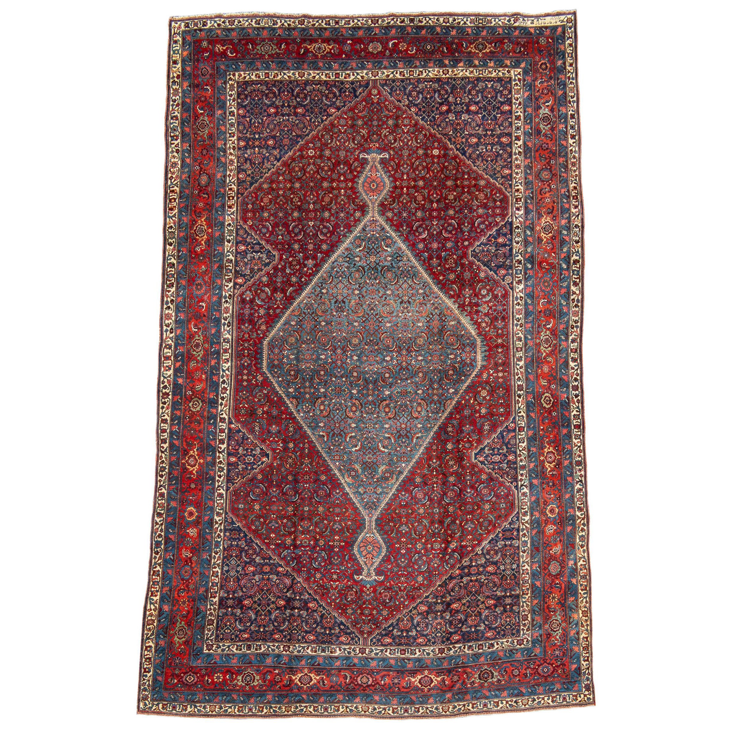 Antique Large Persian Bidjar Carpet, Late 19th Century