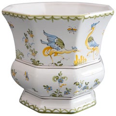 Mid 20th Century French Faience Lallier à Moustiers Cachepot Planter