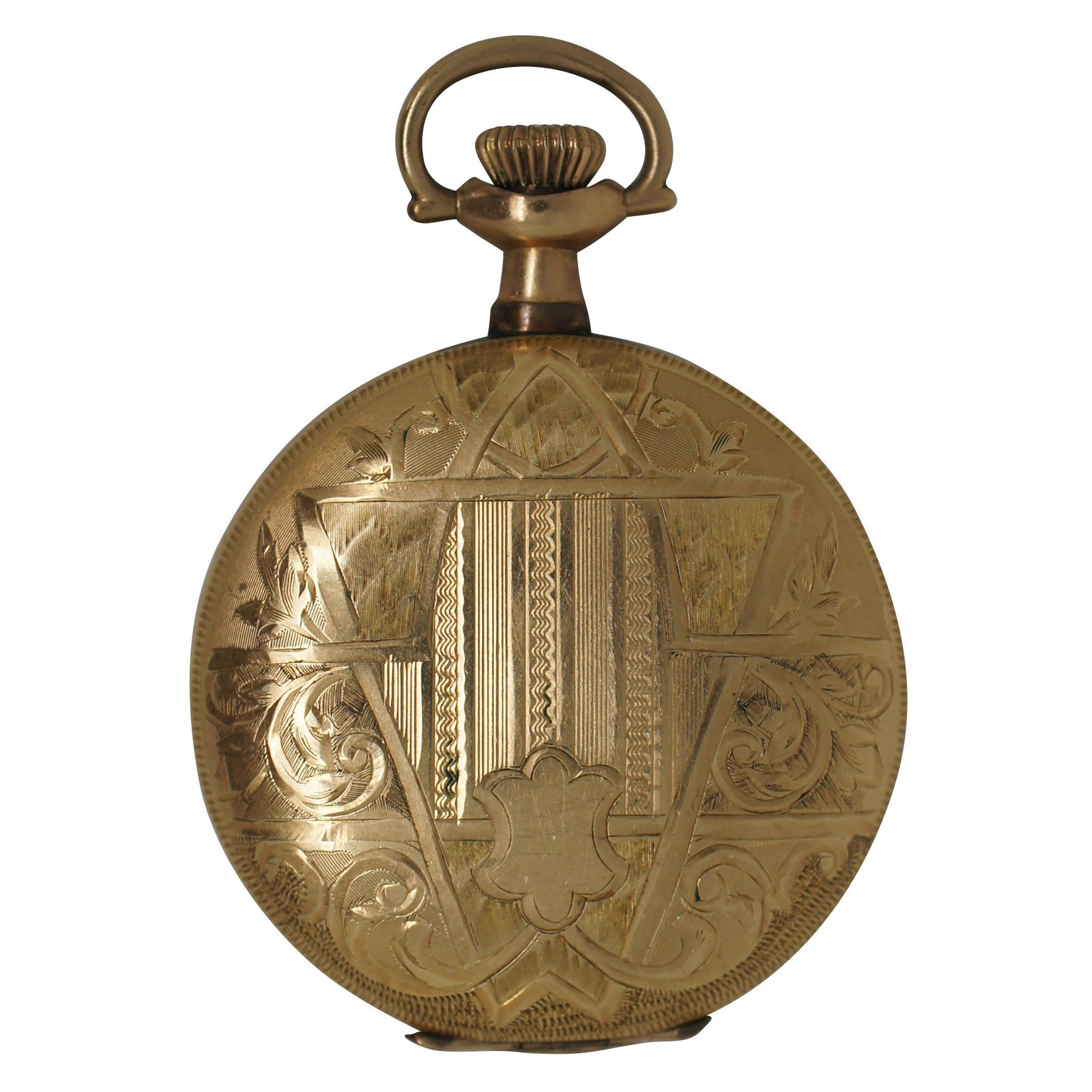 Antike Crown New York Standard Philadelphia Taschenuhr, 14k Gold, gefüllt, 7J