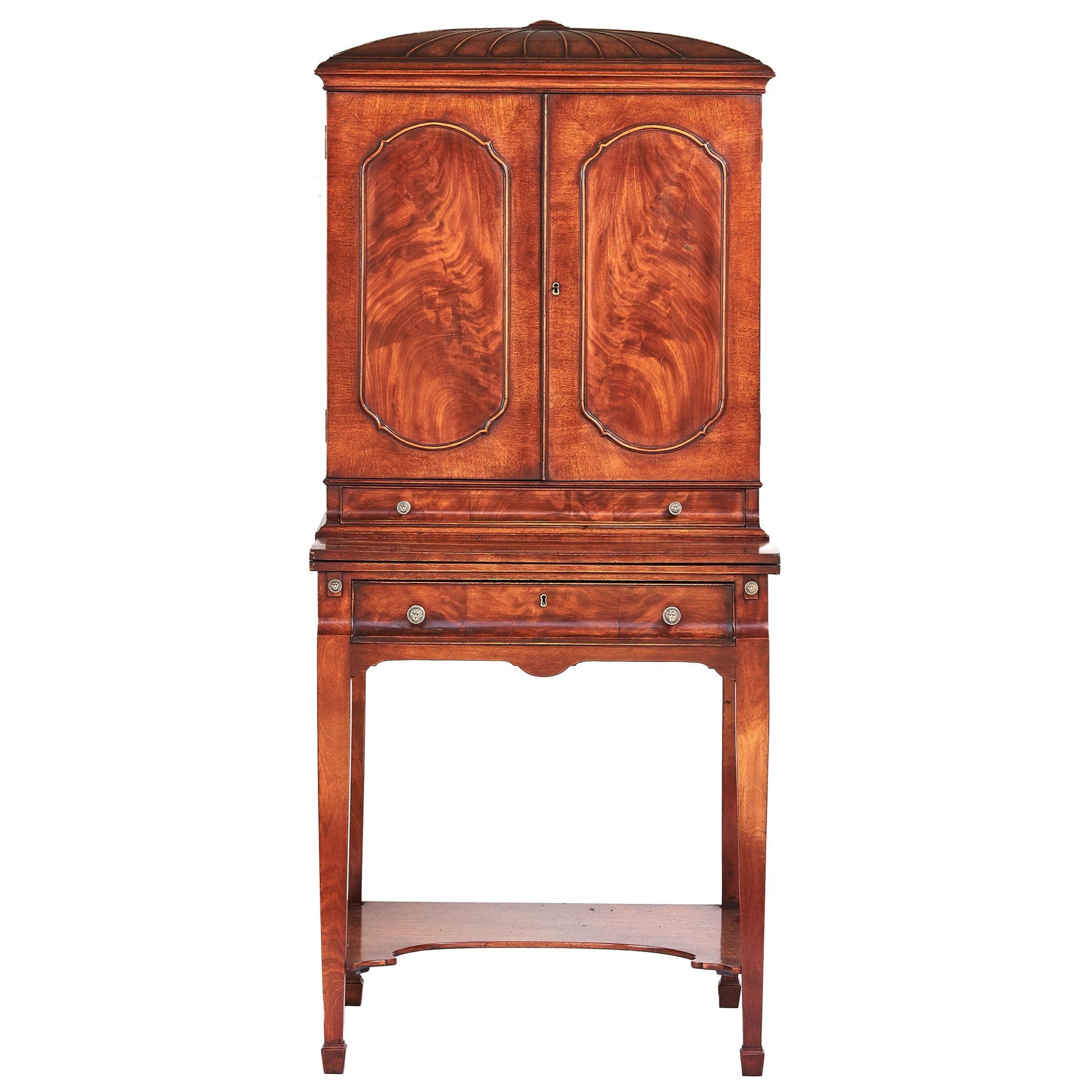 Fine Regency Style  Mahogany Writing Cabinet Circa 1900 For Sale