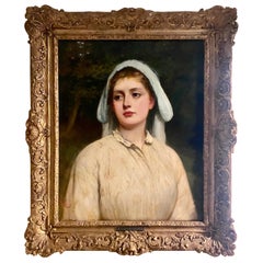 Charles Sillem Lidderdale (1830-1895) RBA. Portrait d'une jeune fille 